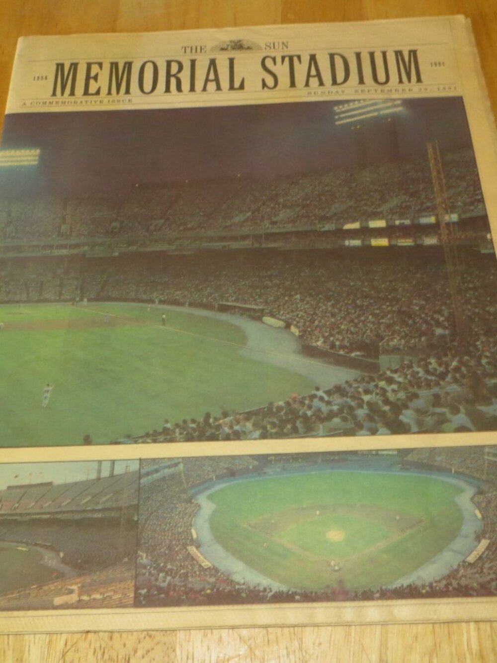 Vintage Baltimore Sun Memorial Stadium Commemorative Issue 1991